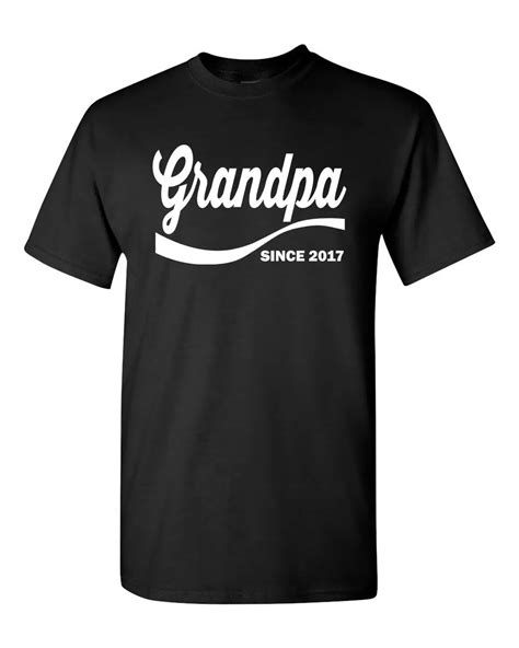 Grandpa Since 2017 Papa Day T Baby Shower Reunion Gramps Mens Tee