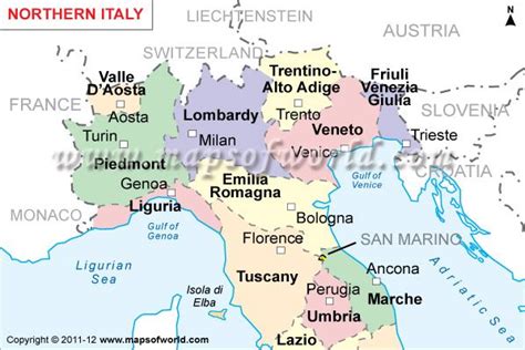 Northern Italy Map Maps Of The World Pinterest