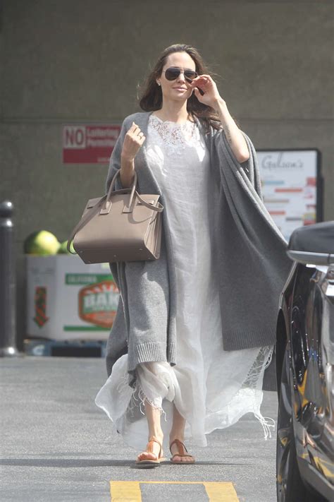 angelina jolie in maxi white dress at gelsons market 48 gotceleb