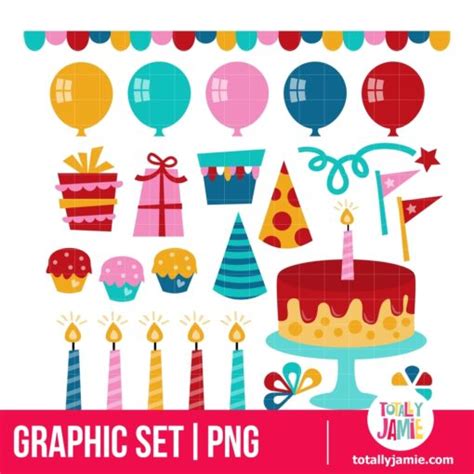Retro Birthday Party Elements Totallyjamie Svg Cut Files Graphic