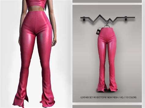 Leather Set 90 Pants By Busra Tr From Tsr • Sims 4 Downloads