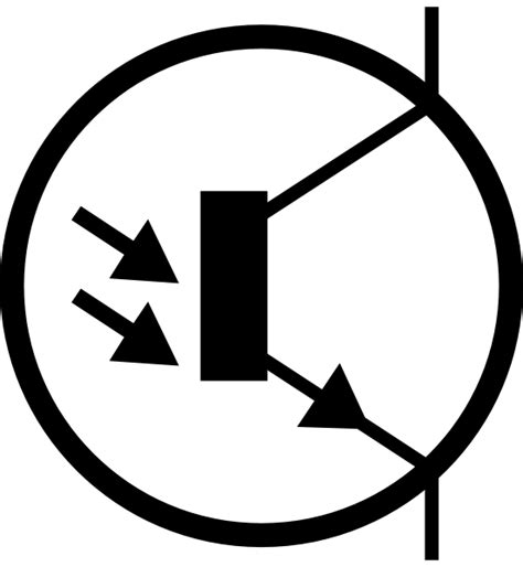 Electronic Phototransistor Npn Circuit Symbol Clip Art Free Svg Download Vector