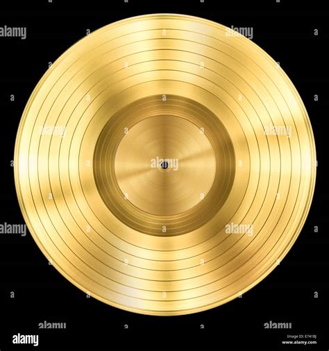 Gold Record Music Disc Award Isolated On Black Stock Photo Alamy