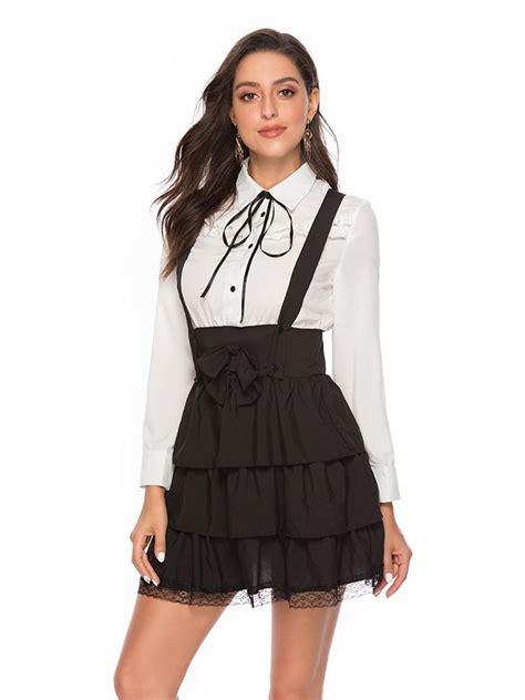 buy women s suspender skirt bow lace draping skirt and women s skirts at jolly chic womens