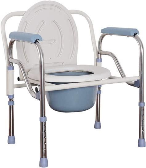 Gxnimer Folding Bedside Commode Chair Stainless Steel Elderly Toilet