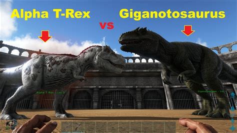 Rex) lived millions of years apart and in different areas. ARK: Survival Evolved - Giganotosaurus vs. Alpha T-Rex ...