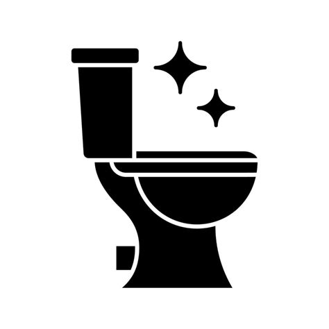 Toilet Cleaning Glyph Icon Silhouette Symbol Bathroom Cleaning Negative Space Vector