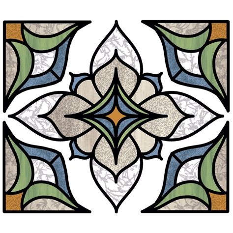 Nh2415 Blue Alden Stained Glass Window Decals By Inhome
