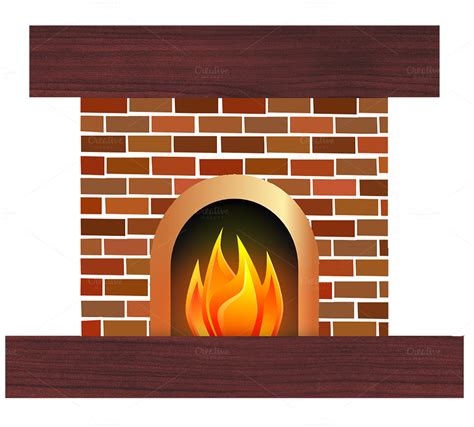 Fire isolated over black background. Fireplace Illustration ~ Illustrations on Creative Market