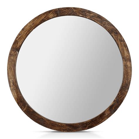 Round Wood Framed Mirror Bouclair