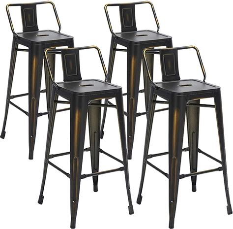 Aklaus Metal Bar Stools Set Of 4 Counter Stools Counter