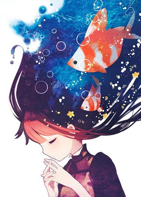 Goldfish~에 있는 🧚🏻‍♀️yaya Munchkins🧚‍♂️💫님의 핀 일러스트레이션 캐릭터 일러스트 애니메이션 아트