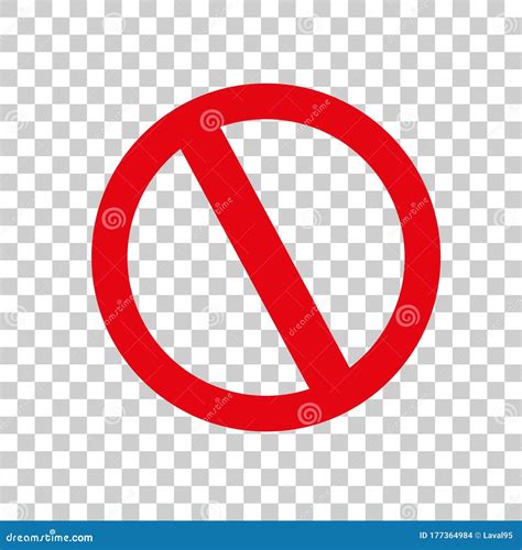 Red Prohibition Sign On A Transparent Background Stock Vector