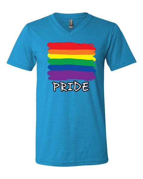 Gay Pride V Neck T Shirt Rainbow Flag Lgbt Marriage Love Wins Tee Ebay