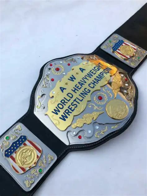 Awa World Heavyweight Wrestling Championship Belt Replica 4mm Zinc Dual