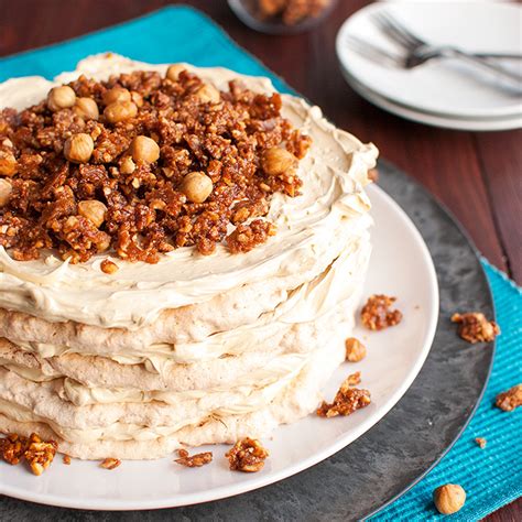 Hazelnut Meringue Layer Cake With French Coffee Buttercream And