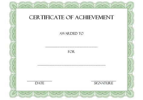 Certificate Of Achievement Template Editable Free 4 Certificate Of
