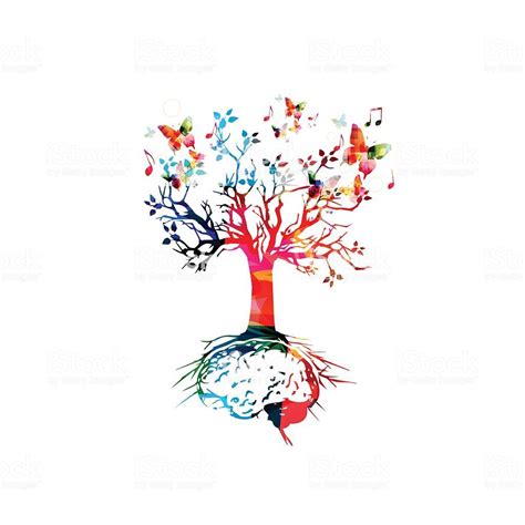 Árvore Com Cérebro Raiz Conceito De Desenvolvimento De Ideias