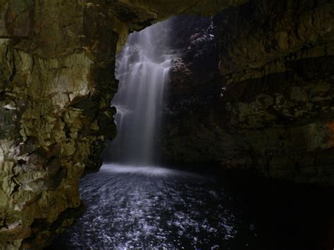 Waterfalls Inside Of Caves Wallpaper