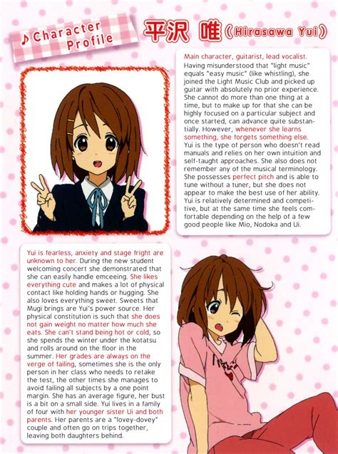 K On Kakifly Yui Hirasawa Character Profile Kyoto Animation