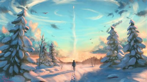 Winter Drawing Wallpapers Wallpaper Cave