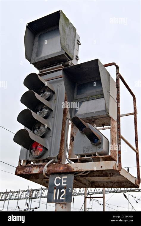 Four Aspect Colour Light Railway Signals With Subsidiary Shunt Signals