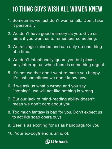 10 Things Guys Wish All Women Knew