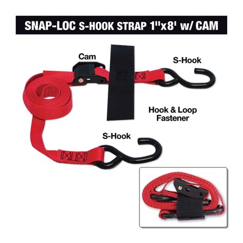 S Hook Strap 1x8 Cam Usa With Hook And Loop Storage Fastener