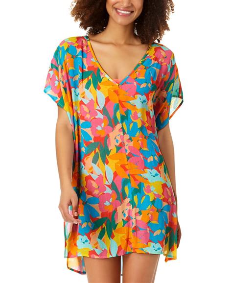 Anne Cole Womens Printed Plumeria Easy Tunic Cover Up Macys