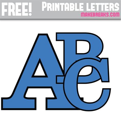 Blue With Black Edge Free Printable Alphabet Free Printable Letters
