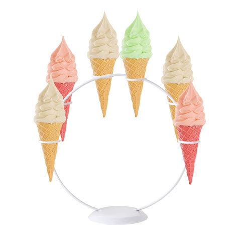 Buy White Ice Cream Cone Holder Stand With Base To Display Waffle Snow Cones Sushi Hand Rolls