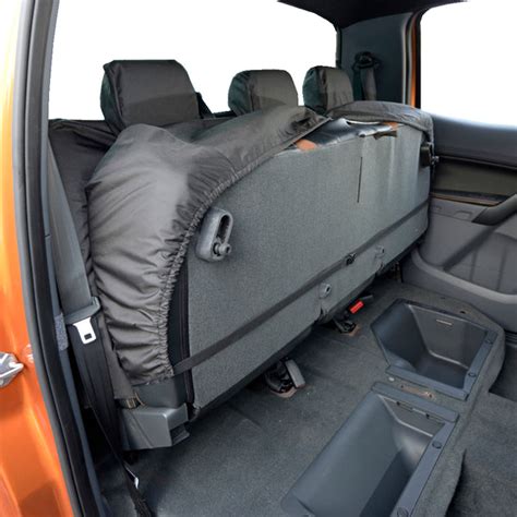 Ford Ranger T6 Wildtrak 2016 Onwards Tailored Rear Seat Covers Bla