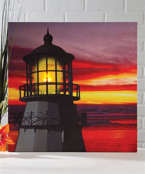 Lighthouse Sunset Light Up Canvas Маяк Рисунки Морская тематика