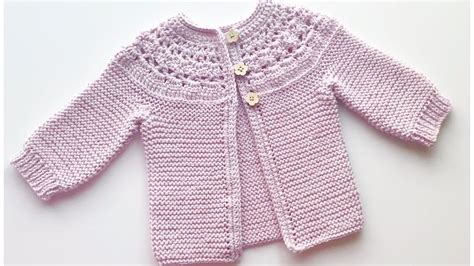 Easy Knit And Crochet Baby Cardigan Sweater For Girls How To Knit