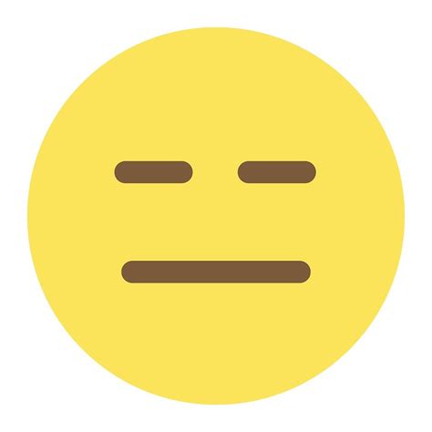 Intended to depict such feelings as embarrassment, but meaning very widely varies. "Straight Face Emoji" by ethanwonggd | Redbubble