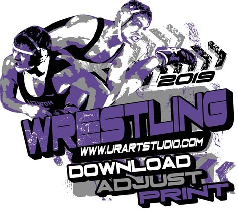 Wrestling Logo Design For Print With Adjustable Text Urartstudio
