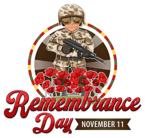 Remembrance Day Logo Design Stock Vector Illustration Of Decorated