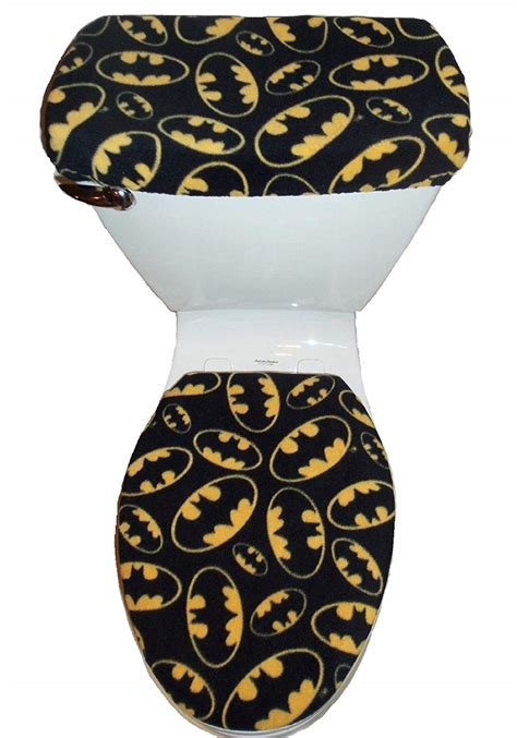 Batman Fleece Fabric Toilet Seat Cover Set Bathroom Etsy