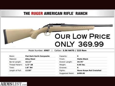 Armslist For Sale Ruger American Ranch 223556 Nato Fde
