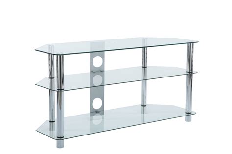 Best Clear Glass Stand For Up To 55 Inch Tv With Chrome Legs