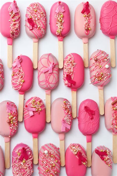 Pinktober Cakesicles Valentine Cake Pop Popsicles Cake Ice Cream