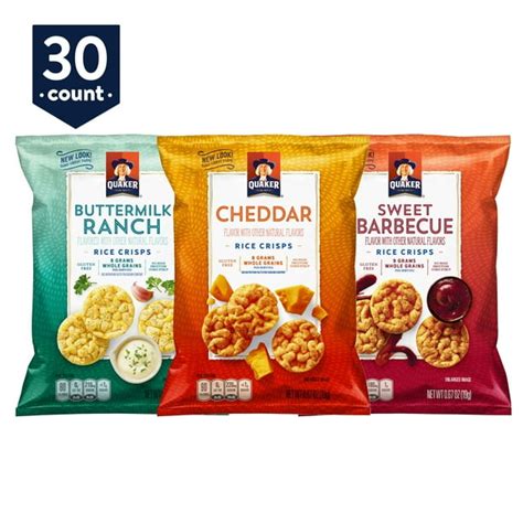 Quaker Rice Crisps Savory Mix 067 Oz Bags 30 Count