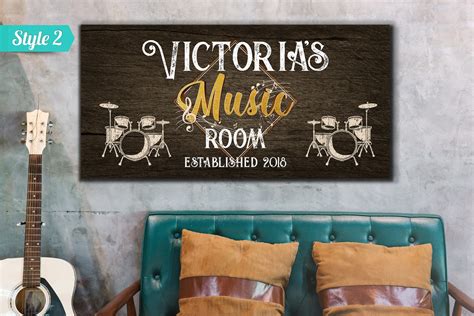 Personalized Music Room Sign Wall Decor Home Studio Large Etsy