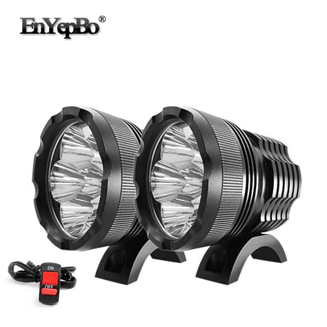 2pcs White Yellow 12000lm Motorcycle Led Light External Super Bright