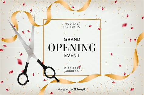Premium Vector Grand Opening Background In Realistic Style