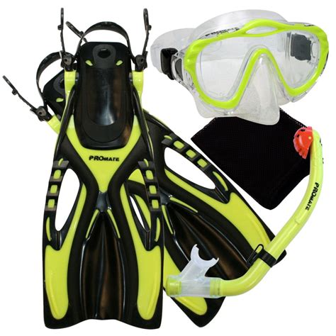 Women Lady Pink Snorkeling Dive Mask Dry Snorkel Fins Package Gear Set