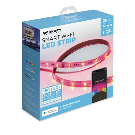 Color Changing Smart Wi Fi Led Light Strip Kit 65 Ft Merkury Innovations