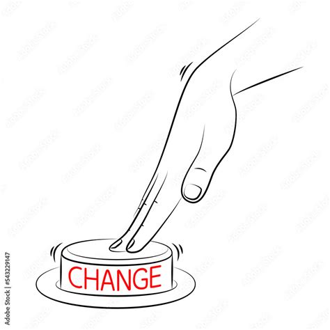 Finger Presses Change Button Personal Development And Career Growth