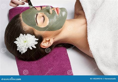 Face Peeling Mask Spa Beauty Treatment Skincare Woman Getting Stock