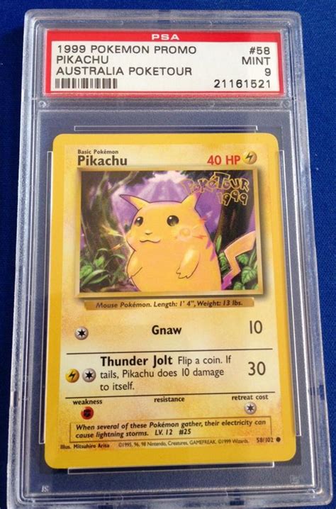 Free World Shipping Psa 9 Mint Poketour Pikachu Rare Australian Promo